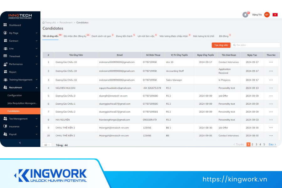 Kingwork - Phần mềm quản lý tuyển dụng